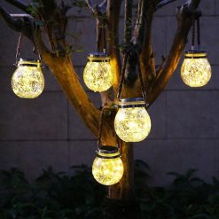 Đèn led năng lượng mặt trời hình quả cầu trang trí sân vườn