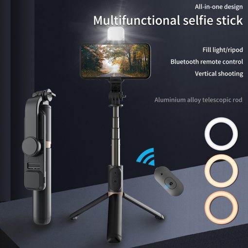 Gậy chụp ảnh Selfie 360 độ có đèn LED 3 trong 1