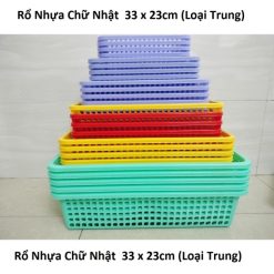 Rổ Nhựa Chữ Nhật  33 x 23cm (Loại Trung)