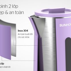 Ấm siêu tốc inox 2 lớp 1.8L Sunhouse SHD1368KB (MÀU TÍM)