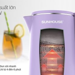 Ấm siêu tốc inox 2 lớp 1.8L Sunhouse SHD1368KB (MÀU TÍM)