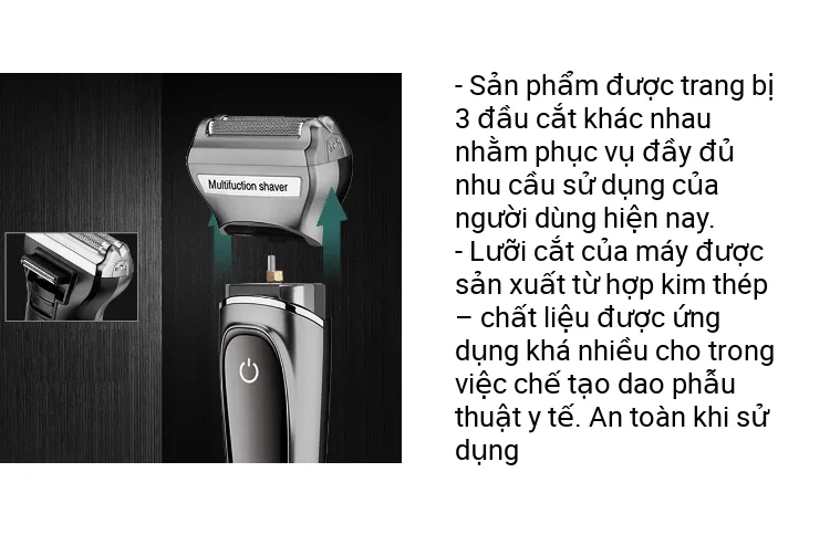 Tông Đơ Cắt Tóc Cạo Râu Tỉa Lông Mũi 3in1 Kemei KM-2003