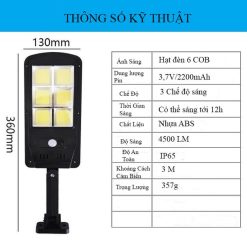 Đèn đường năng lượng mặt trời 6 bóng Solar Street Lamp