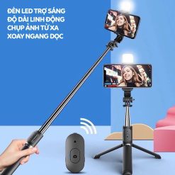 Gậy chụp ảnh Selfie 360 độ có đèn LED 3 trong 1