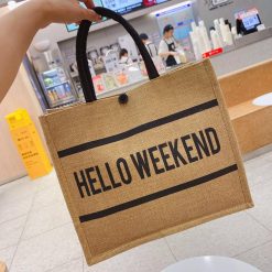 Túi cói Hello Weekend đi biển