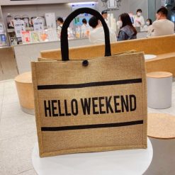 Túi cói Hello Weekend đi biển