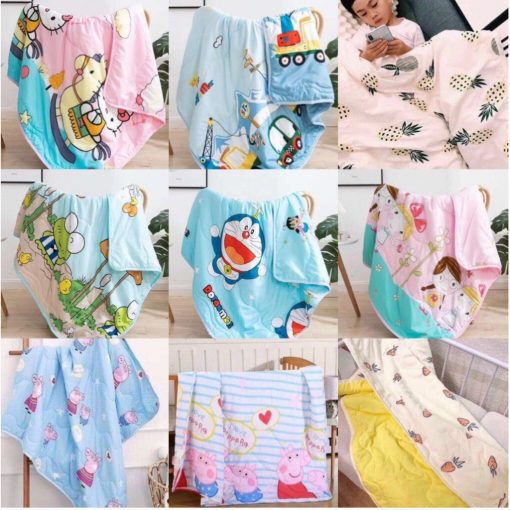 Chăn cotton hoạ tiết đáng yêu cho bé 1mx1m5