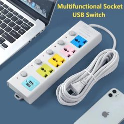 Ổ cắm điện đa năng USB METIS 4 cổng 2 usb chống giật thông minh